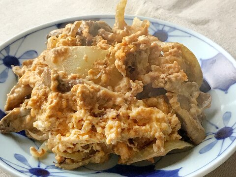 舞茸と卵の味噌マヨ炒め